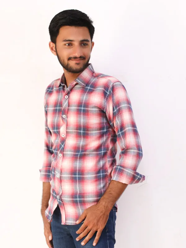 Red Checks Casual Shirt For Men AZ MCS24