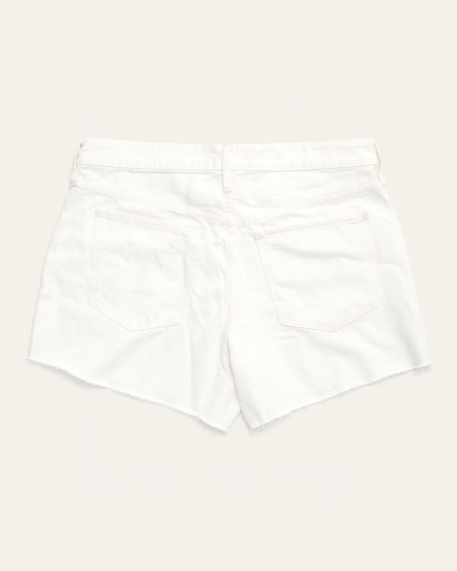 Relaxed Frayed Hem Boy Short | White