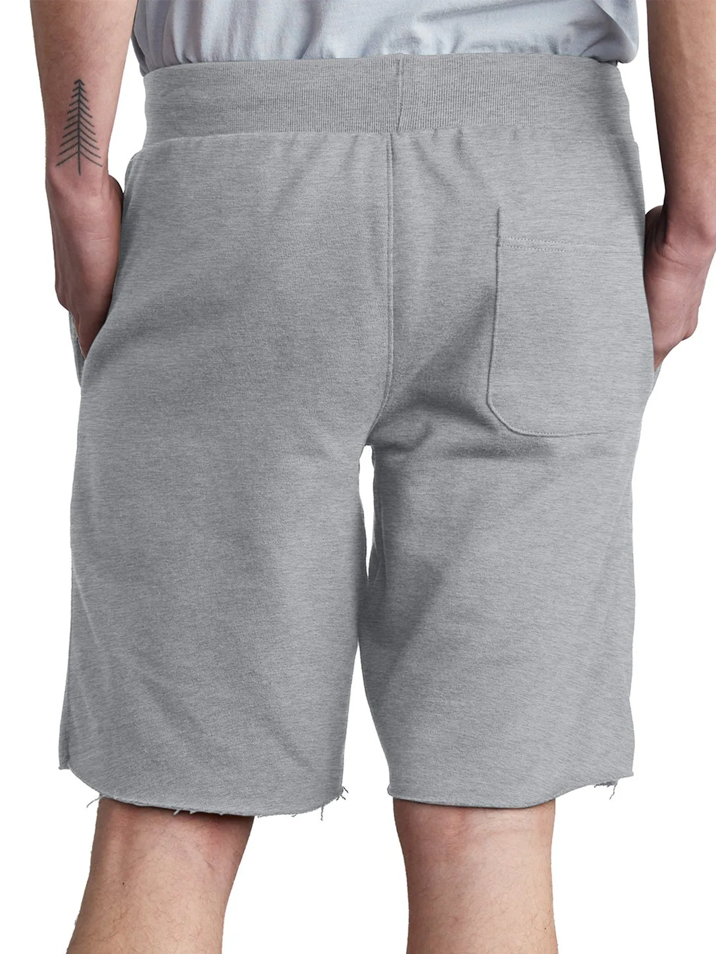 Reverse Weave Cut Off C Log Patch Shorts