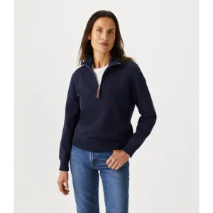 R.M.Williams Trickett Ladies Zip Neck Sweatshirt - Navy