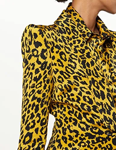 Sergio Hudson, Single Breast Shawl Collar Blazer, 2, Leopard