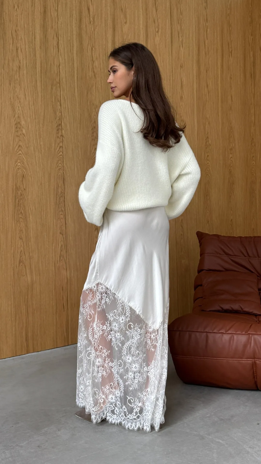 SOLENE LACE SKIRT - MOONBEAM