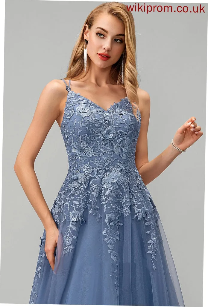 Tulle Ball-Gown/Princess Floor-Length V-neck Prom Dresses Leah