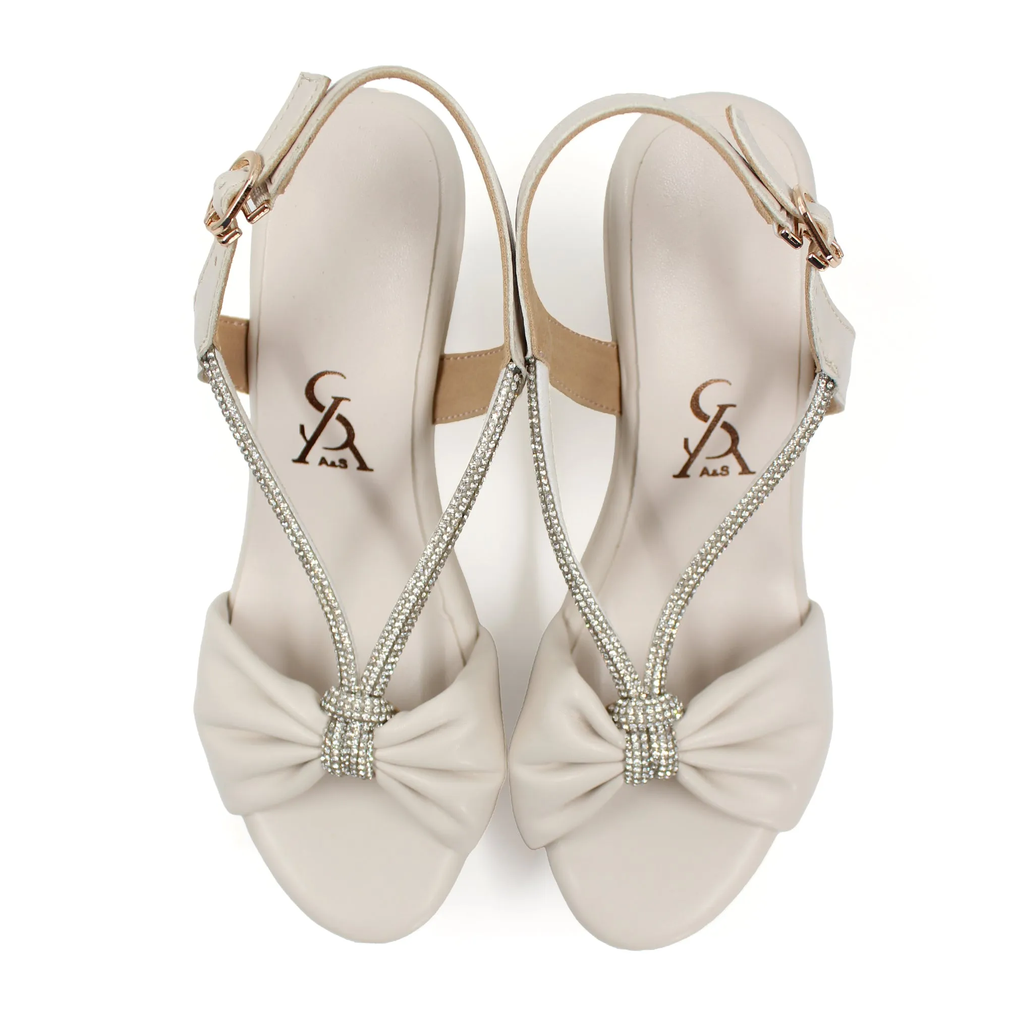 Twisted Detail Embellished Wedges