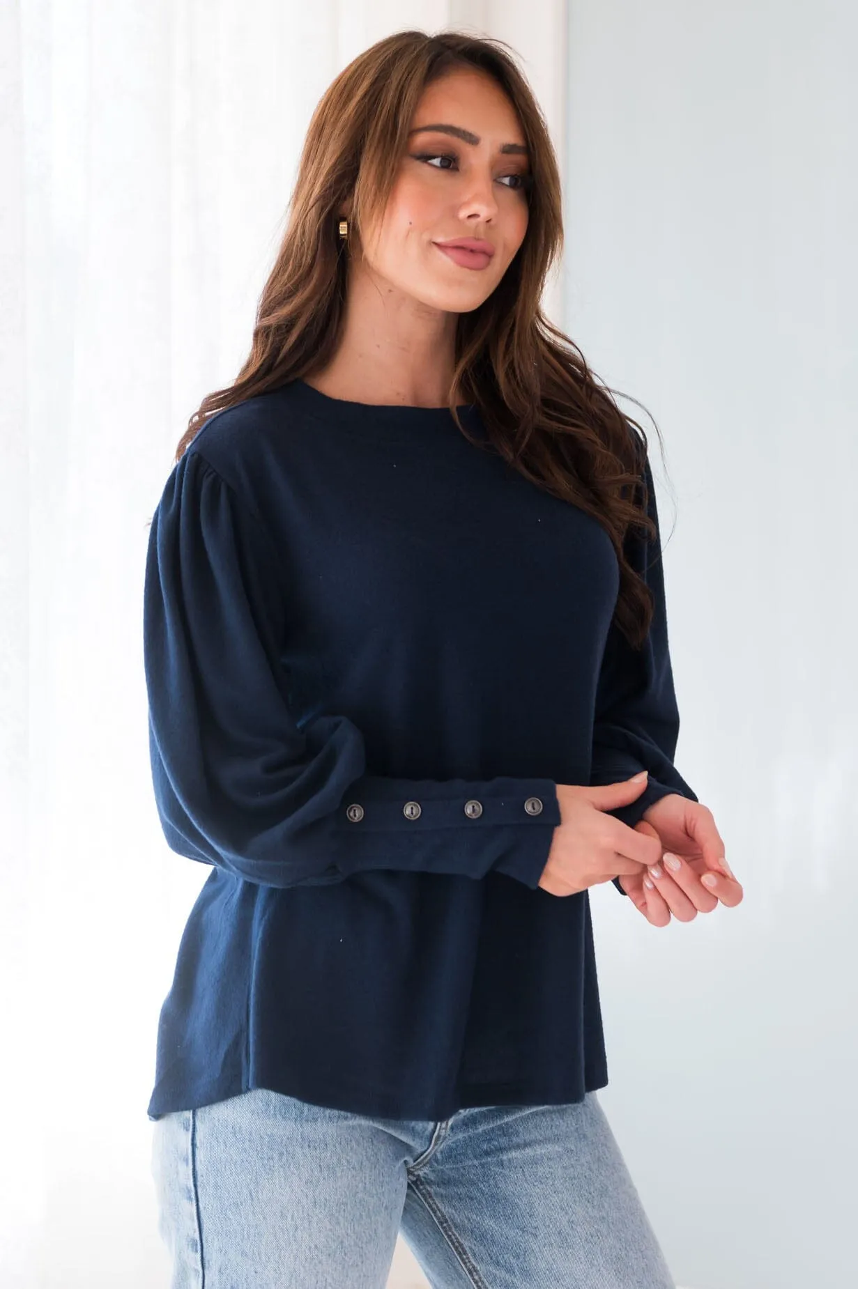 Warm Soft & Sophisticated Button Sleeve Sweater