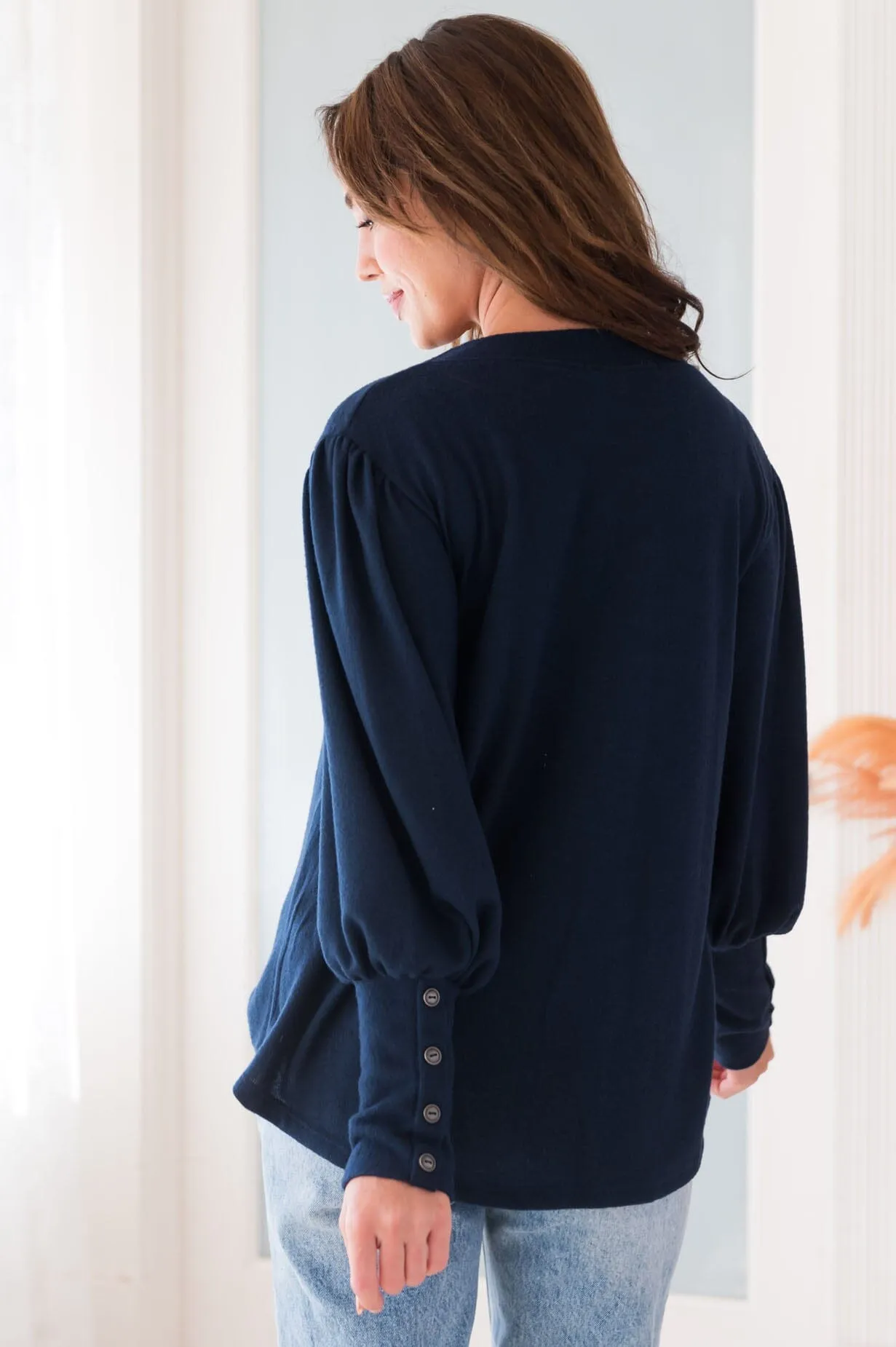 Warm Soft & Sophisticated Button Sleeve Sweater