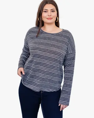 Wendy Drop-Shoulder Tee | Charcoal Grey / Black