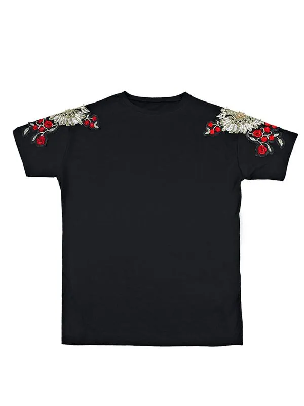 xakxx Loose Embroidery Black Midi Dresses